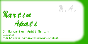 martin apati business card